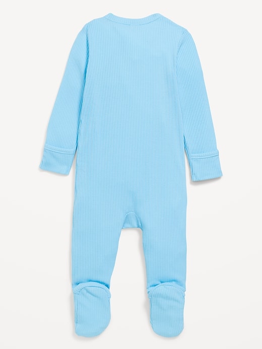 View large product image 2 of 2. Ribbed 2-Way-Zip Sleep & Play Footed One-Piece for Baby