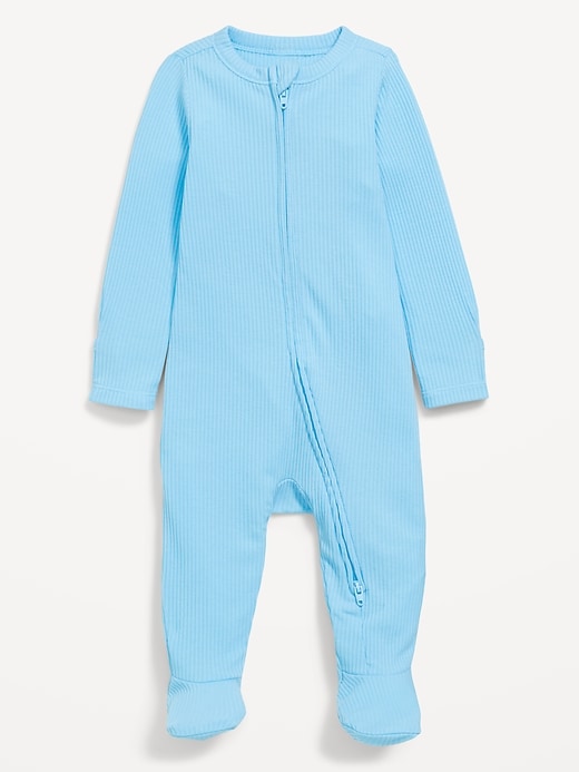 View large product image 1 of 2. Ribbed 2-Way-Zip Sleep & Play Footed One-Piece for Baby