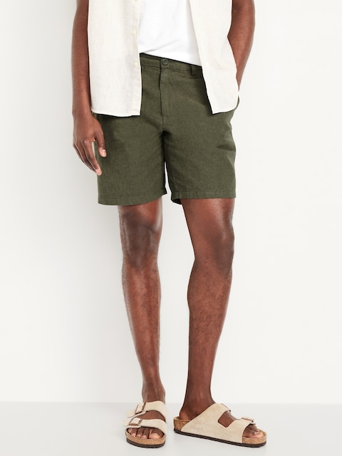 Slim Rotation Linen-Blend Chino Shorts -- 8-inch inseam