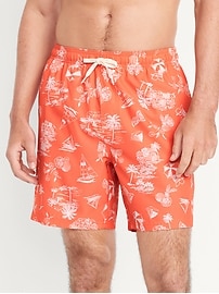 Image number 1 showing, Printed Swim Trunks -- 7-inch inseam