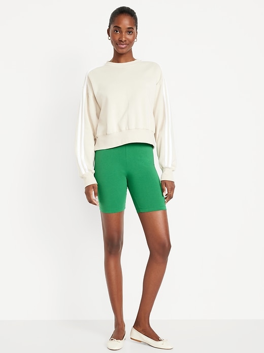 Image number 1 showing, High-Waisted Biker Shorts -- 8-inch inseam