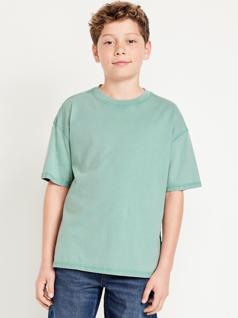 Oversized Washed Short-Sleeve T-Shirt for Boys