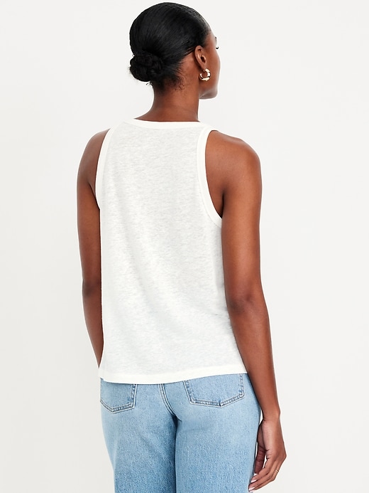 Image number 2 showing, Linen-Blend Tank Top
