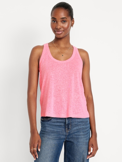 Linen-Blend Tank Top