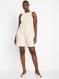 Mid-Rise Baggy Jean Bermuda Shorts -- 9-inch inseam
