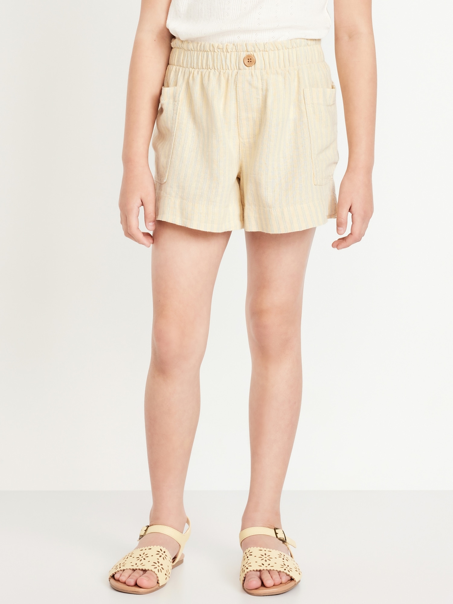 Printed Linen-Blend Utility Shorts for Girls