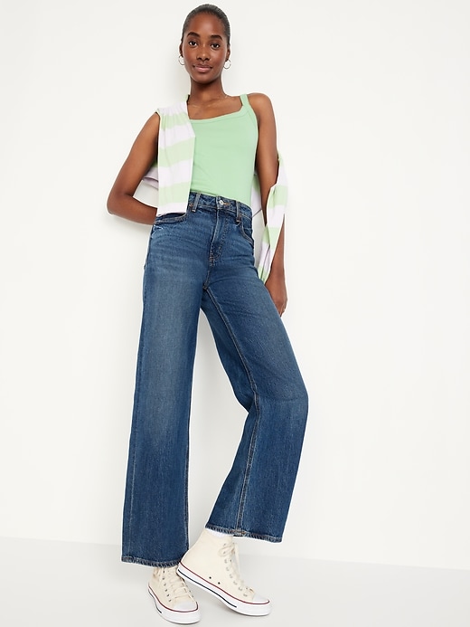 Image number 3 showing, 90s Ribbed Lace-Trim Tank
