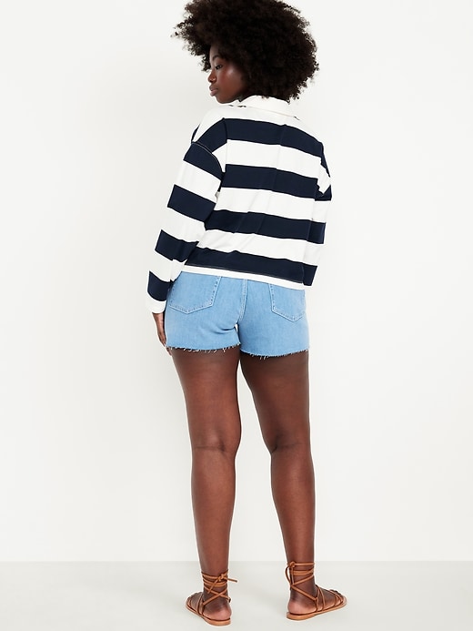 Image number 5 showing, Curvy High-Waisted OG Jean Cut-Off Shorts -- 3-inch inseam