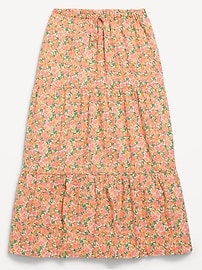 View large product image 3 of 3. Printed Tiered Swing Midi Skirt for Girls