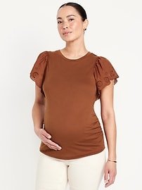 Image number 1 showing, Maternity EveryWear Flutter Sleeve Top