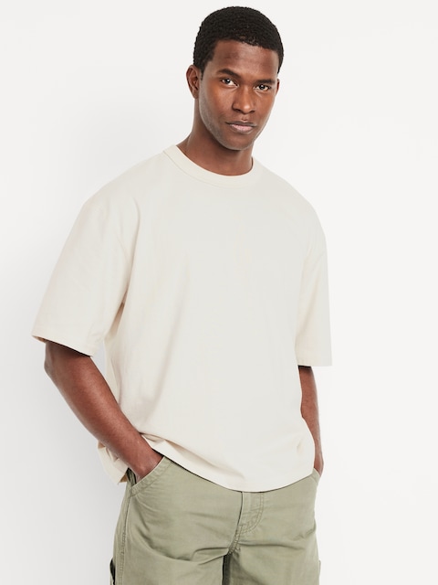 Garment-Dyed Cropped T-Shirt - Gray