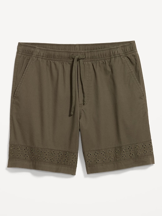 Image number 6 showing, Eyelet-Hem Twill Shorts -- 7-inch inseam
