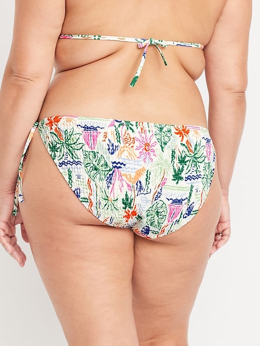 Image number 8 showing, Mid-Rise Textured String Bikini Swim Bottoms
