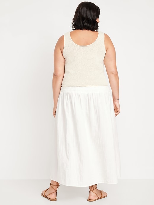 Image number 7 showing, High-Waisted Crinkle Gauze Smocked Maxi Skirt