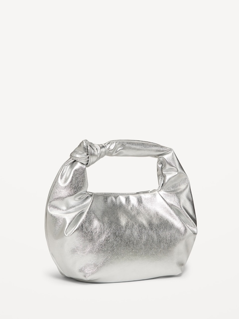 Sac croissant en similicuir - Silver