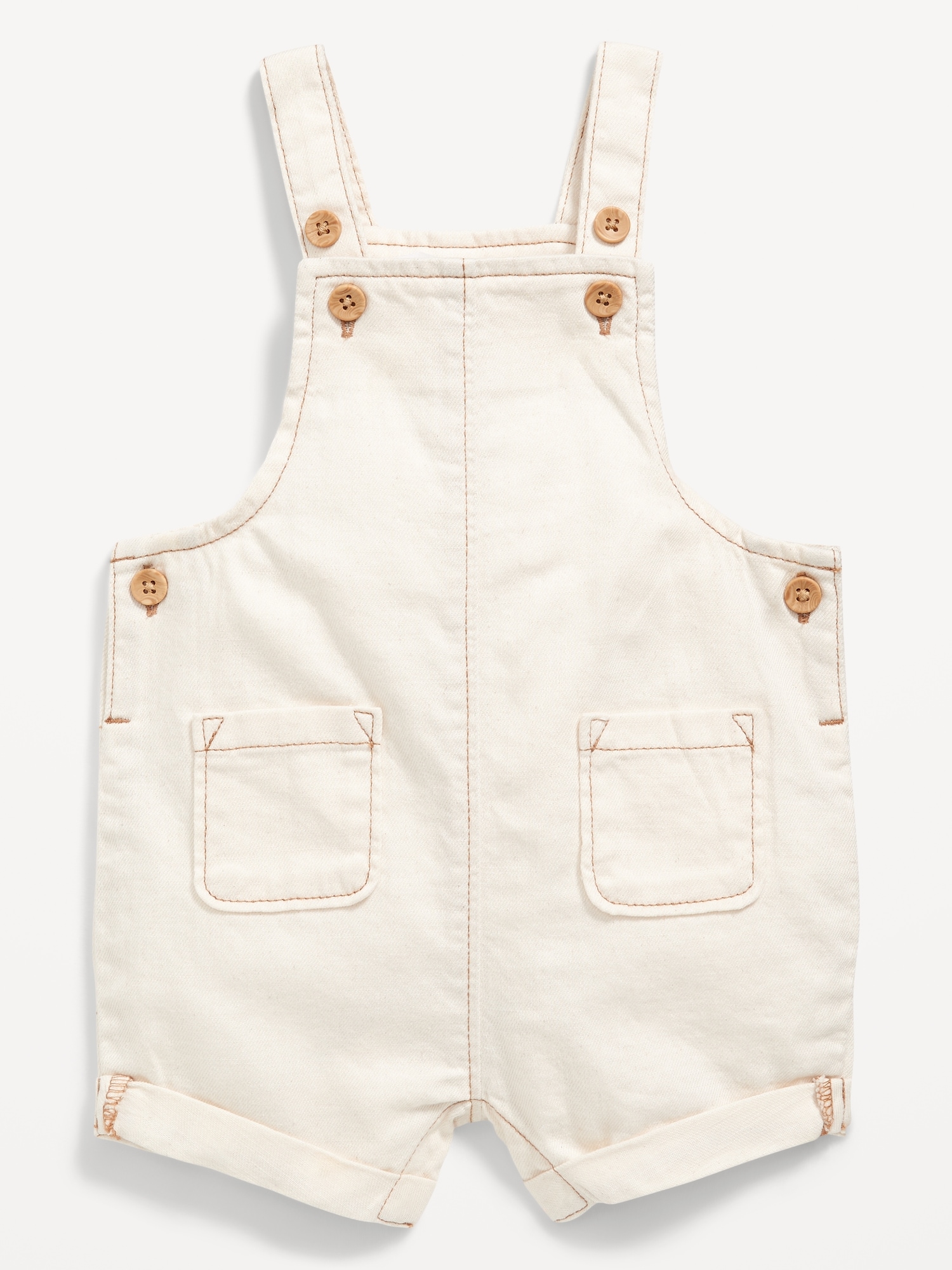 Pocket-Front Jean Shortalls for Baby