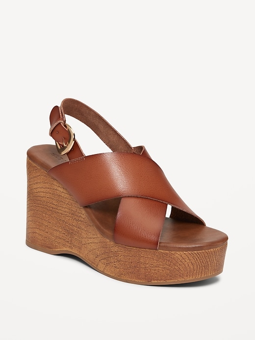 Image number 1 showing, Crisscross Wedge Sandals for Women