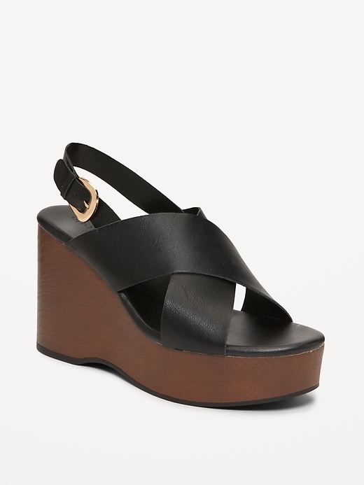 Image number 1 showing, Crisscross Wedge Sandals for Women