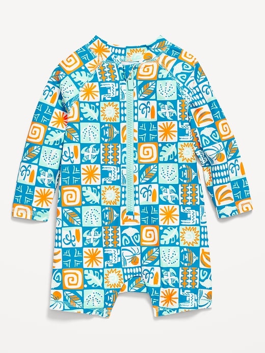 View large product image 1 of 1. Printed Swim Rashguard Bodysuit for Baby