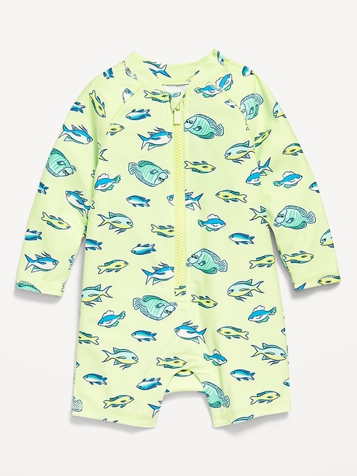 View large product image 1 of 1. Printed Swim Rashguard Bodysuit for Baby