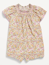Image number 1 showing, Printed Flutter-Sleeve One-Piece Romper for Baby