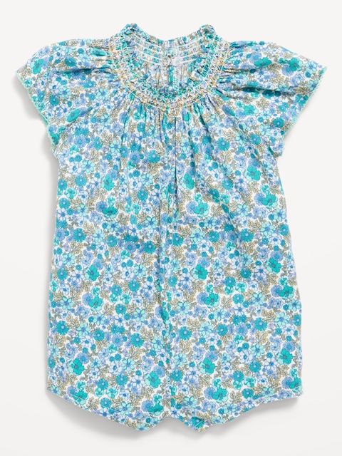 Barboteuse une-pièce imprimée à manches flottantes pour bébé
