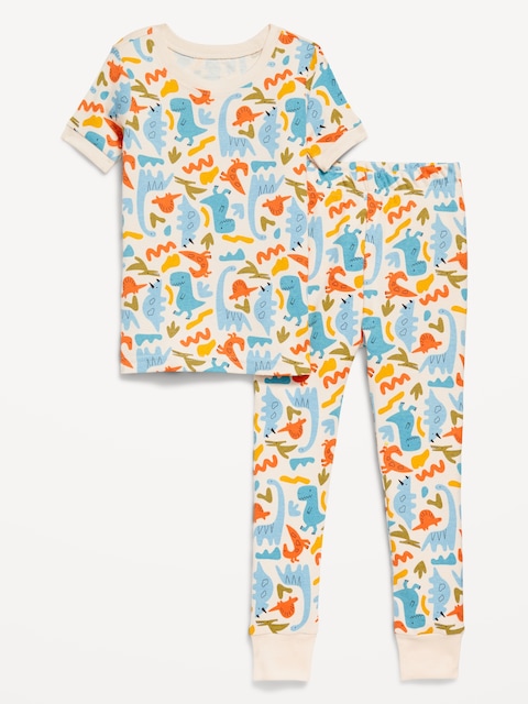 Printed Snug-Fit Pajama Set for Toddler & Baby - Multi