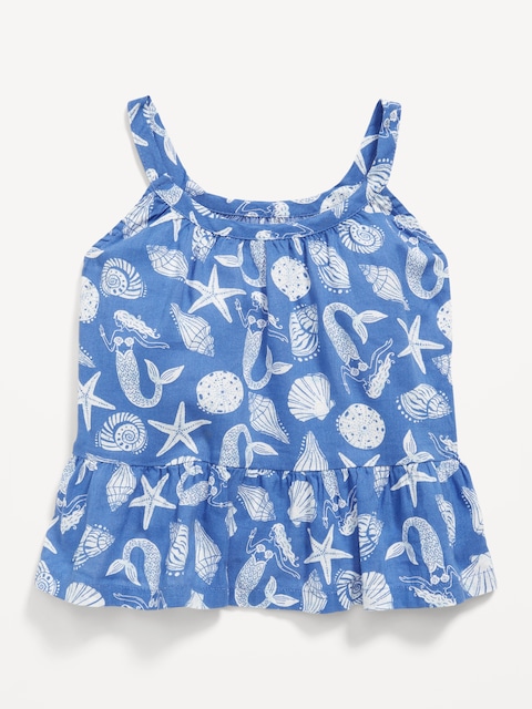 Printed Cami Peplum Top for Toddler Girls