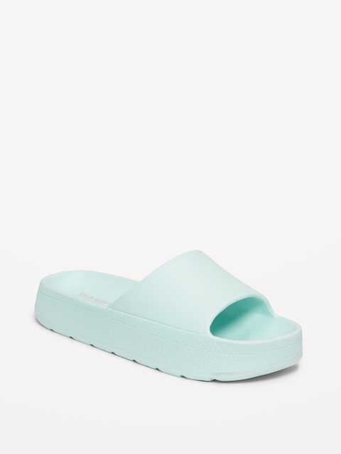 Platform Slide Sandals for Girls (Partially Plant-Based) - Green