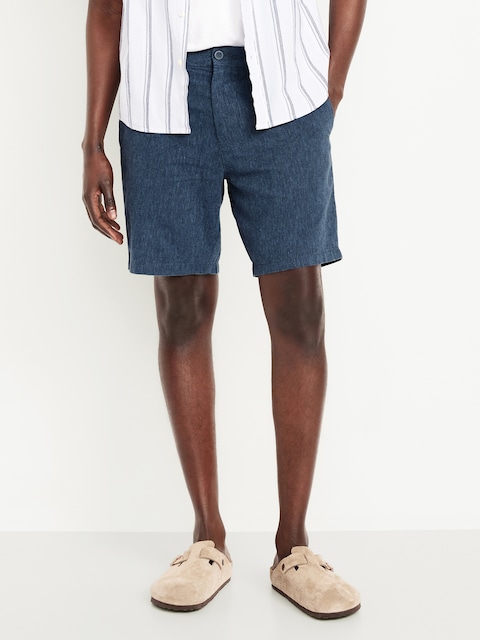 Slim Rotation Linen-Blend Chino Shorts -- 8-inch inseam