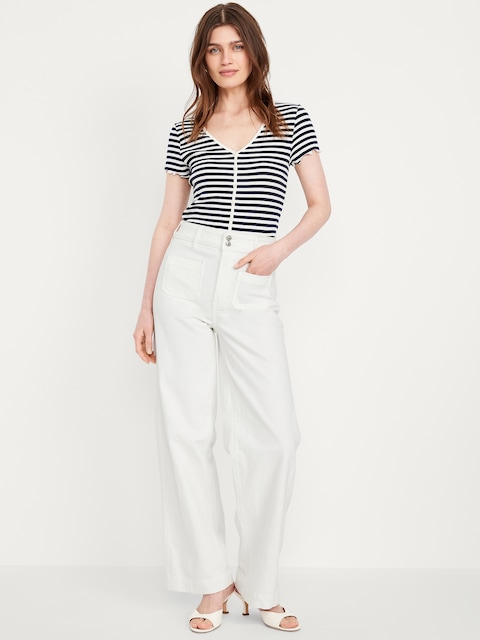 Extra High-Waisted Mariner Wide-Leg Jeans