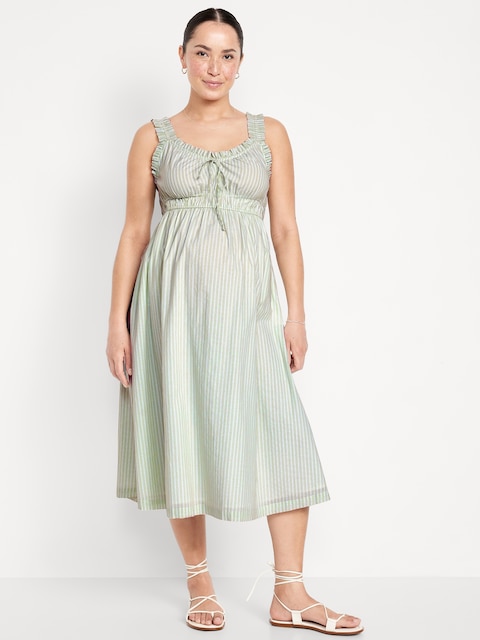 Robe ajustée et évasée fleurie sans manches de maternité