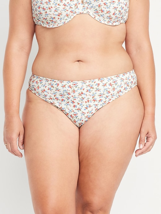 Image number 7 showing, Mid-Rise Textured Bikini Swim Bottoms