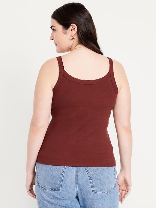 Image number 5 showing, 90s Ribbed Lace-Trim Tank