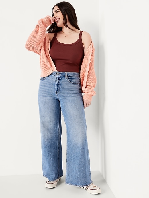 Image number 3 showing, 90s Ribbed Lace-Trim Tank