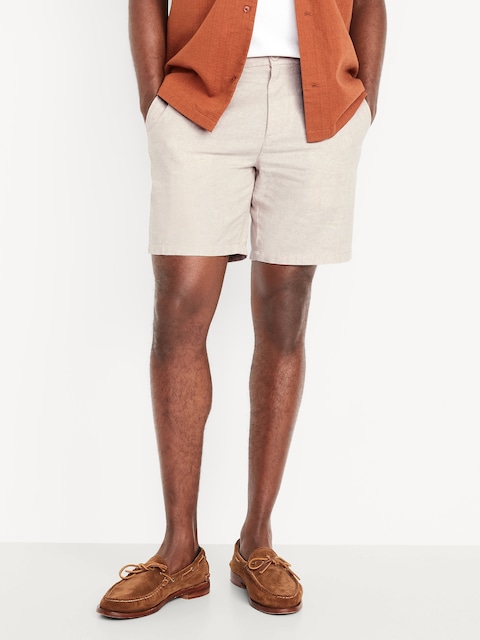 Slim Rotation Linen-Blend Chino Shorts -- 8-inch inseam
