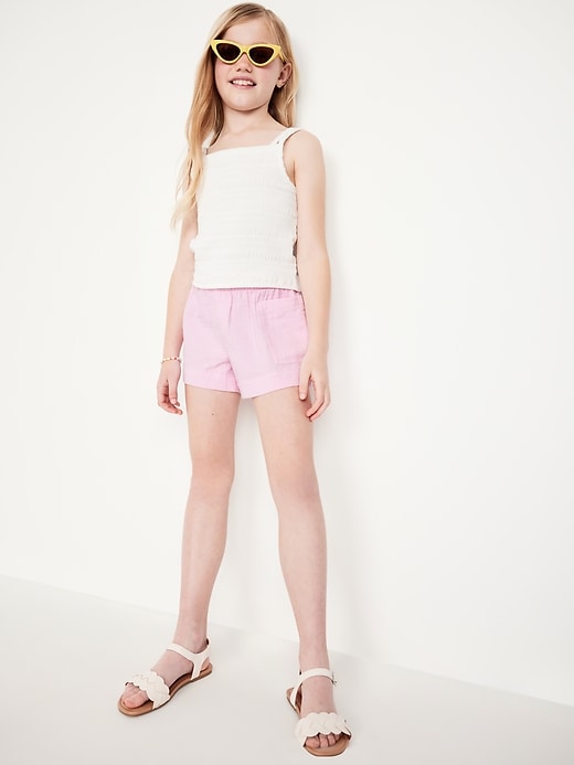 Image number 3 showing, Loose Double-Weave Utility Shorts for Girls