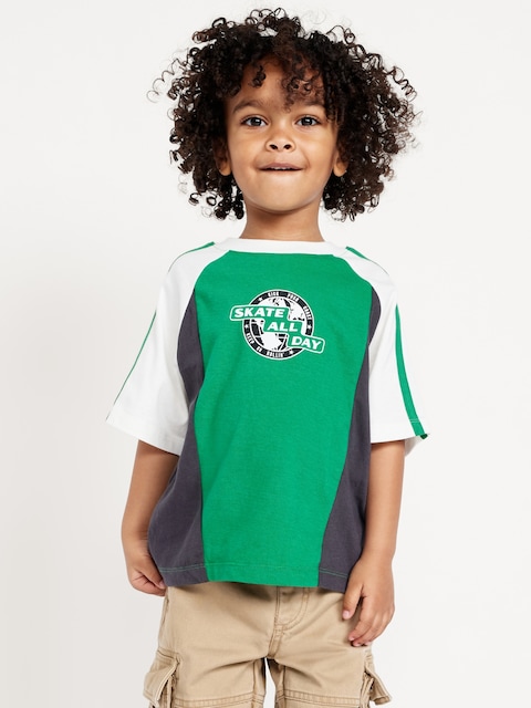 Oversized Color-Block Graphic T-Shirt for Toddler Boys