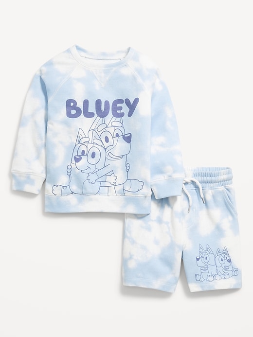 View large product image 1 of 1. Bluey™ Unisex Graphic Sweatshirt and Shorts Set for Toddler