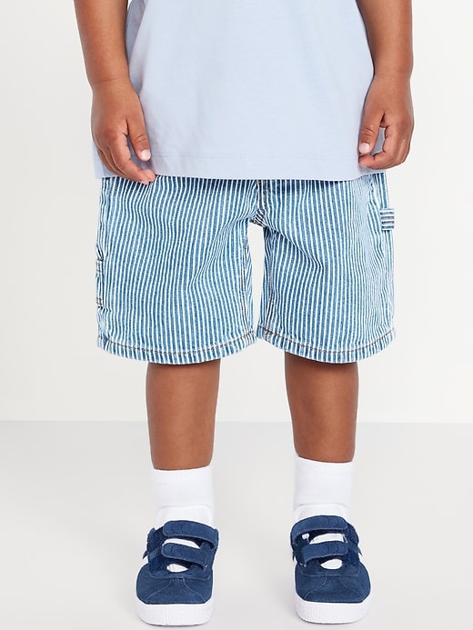 View large product image 2 of 3. Printed Baggy Carpenter Jean Shorts for Toddler Boys