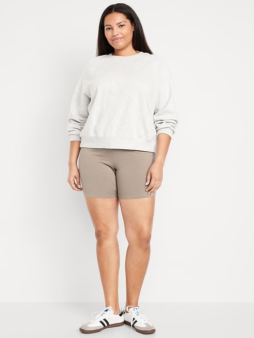 Image number 6 showing, High-Waisted Jersey Biker Shorts -- 6-inch inseam