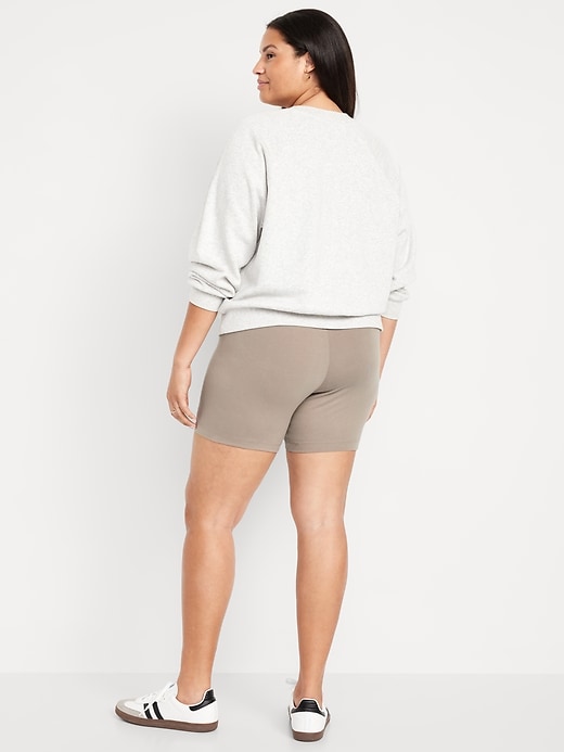 Image number 7 showing, High-Waisted Jersey Biker Shorts -- 6-inch inseam
