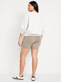 View large product image 7 of 7. High-Waisted Jersey Biker Shorts -- 6-inch inseam