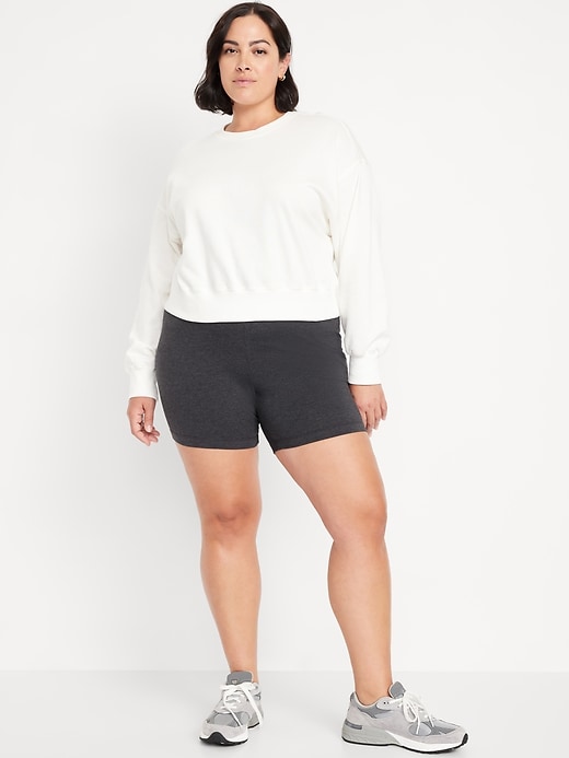 Image number 6 showing, High-Waisted Jersey Biker Shorts -- 6-inch inseam