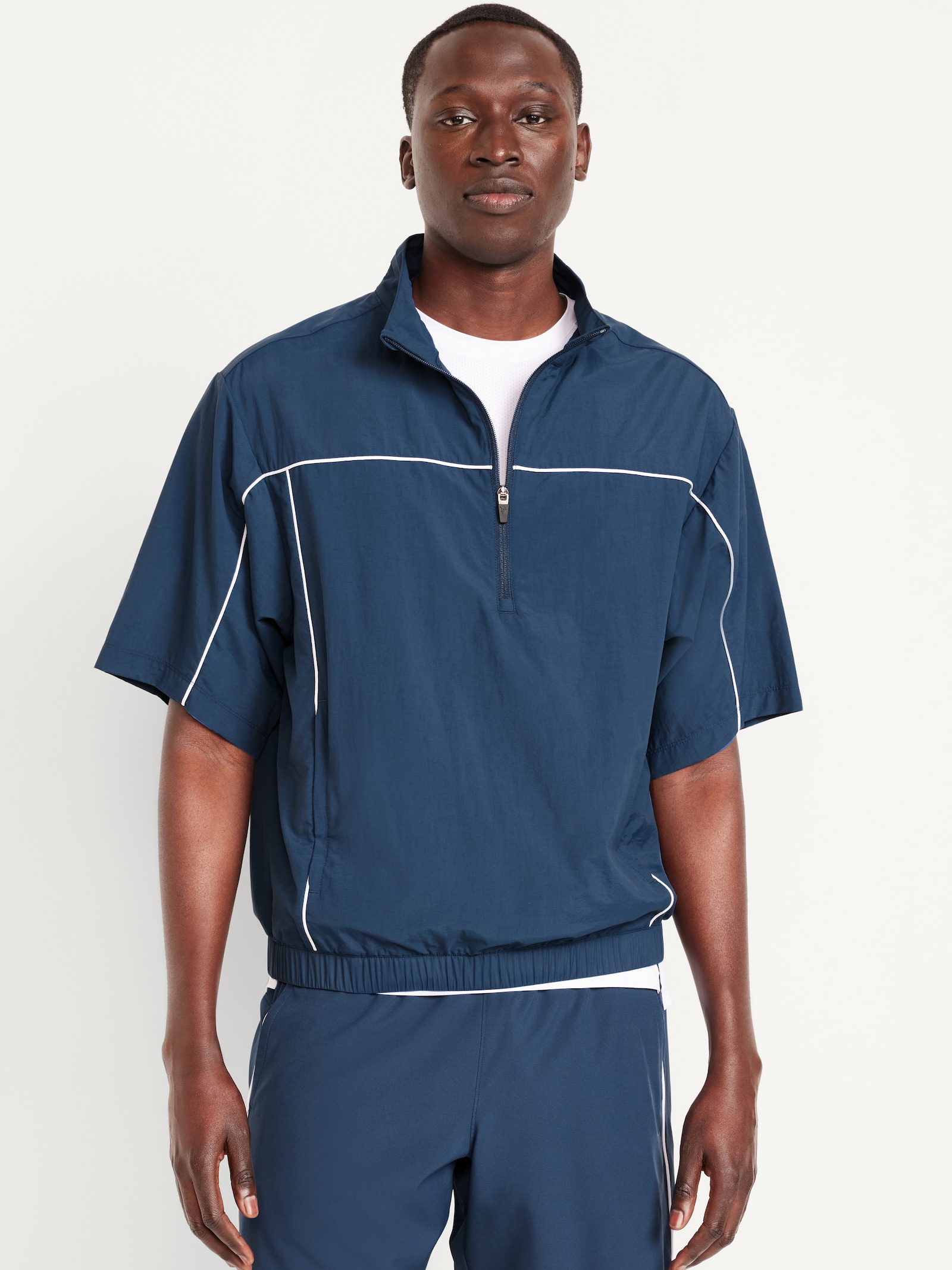 Short-Sleeve Nylon Half-Zip Top | Old Navy