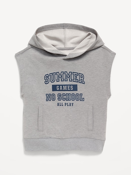 View large product image 1 of 2. Dynamic Fleece Oversized Sleeveless Hooded Sweatshirt for Toddler Boys