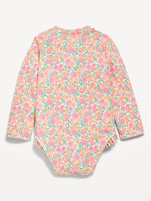View large product image 2 of 2. Printed Zip-Front Rashguard One-Piece Swimsuit for Baby