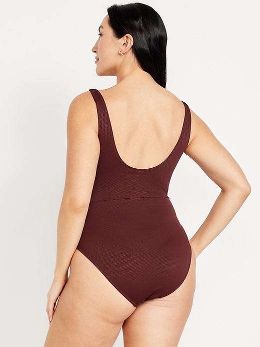Image number 6 showing, Textured One-Piece Cut-Out Swimsuit