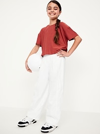 View large product image 3 of 4. High-Waisted Crinkle Wide-Leg Pants for Girls