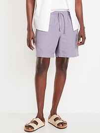 L'image numéro 1 présente Short de jogging en mélange de lin, entrejambe de 18 cm